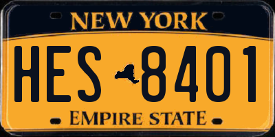 NY license plate HES8401