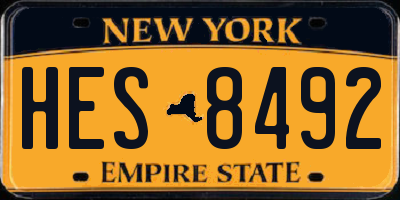 NY license plate HES8492