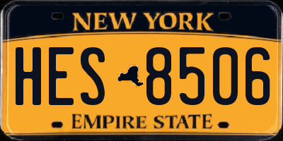 NY license plate HES8506