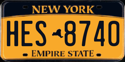 NY license plate HES8740