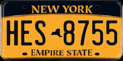NY license plate HES8755