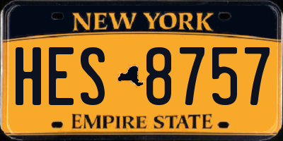 NY license plate HES8757
