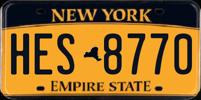 NY license plate HES8770
