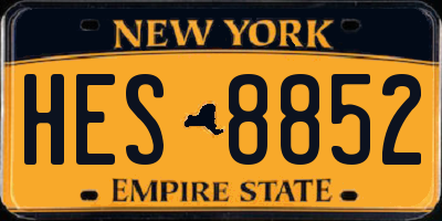 NY license plate HES8852