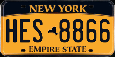 NY license plate HES8866
