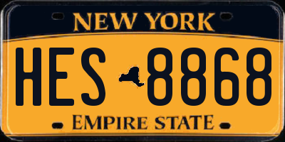 NY license plate HES8868