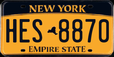 NY license plate HES8870