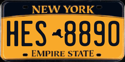 NY license plate HES8890