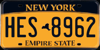 NY license plate HES8962