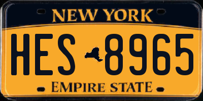NY license plate HES8965