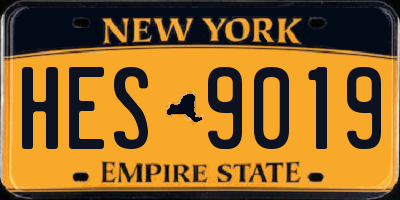 NY license plate HES9019