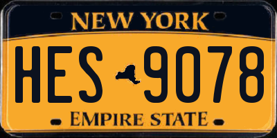 NY license plate HES9078