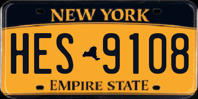 NY license plate HES9108