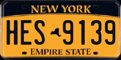 NY license plate HES9139