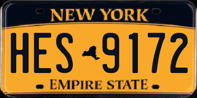 NY license plate HES9172