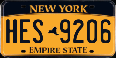 NY license plate HES9206