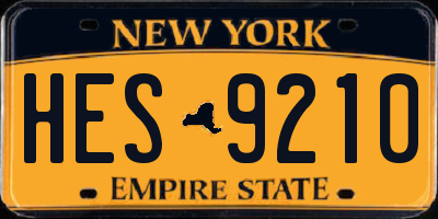NY license plate HES9210