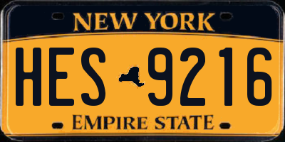 NY license plate HES9216