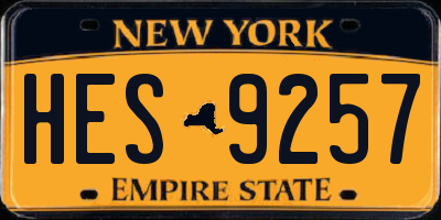 NY license plate HES9257
