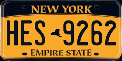 NY license plate HES9262