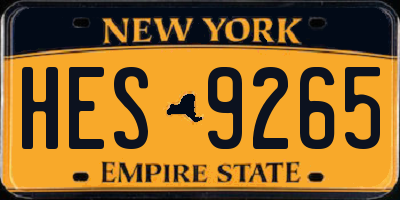NY license plate HES9265