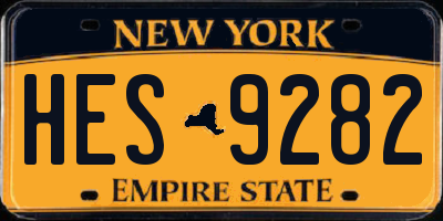 NY license plate HES9282