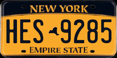 NY license plate HES9285