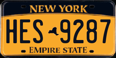 NY license plate HES9287