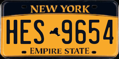 NY license plate HES9654