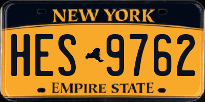 NY license plate HES9762