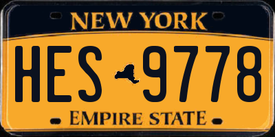 NY license plate HES9778