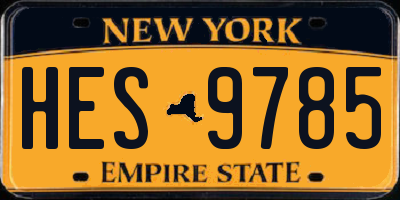 NY license plate HES9785