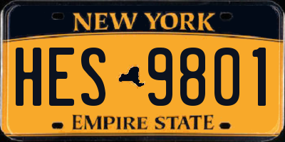 NY license plate HES9801