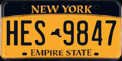 NY license plate HES9847