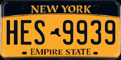NY license plate HES9939