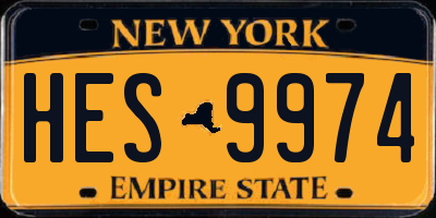NY license plate HES9974