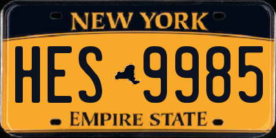NY license plate HES9985
