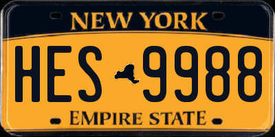 NY license plate HES9988