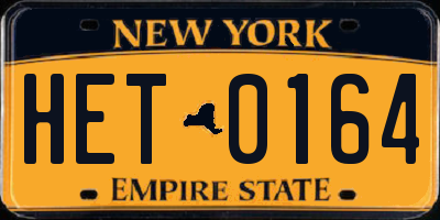 NY license plate HET0164
