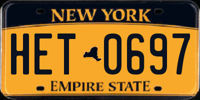 NY license plate HET0697
