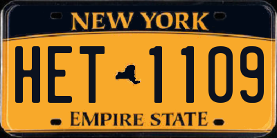 NY license plate HET1109