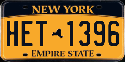 NY license plate HET1396
