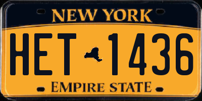 NY license plate HET1436