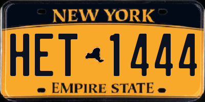 NY license plate HET1444