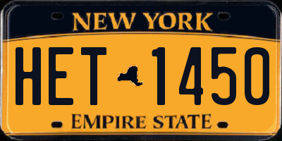 NY license plate HET1450