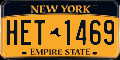 NY license plate HET1469