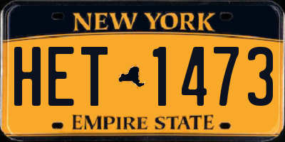 NY license plate HET1473