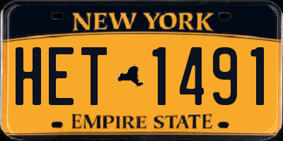 NY license plate HET1491