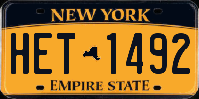 NY license plate HET1492