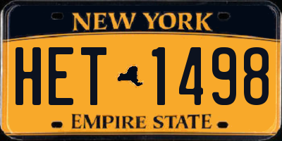 NY license plate HET1498